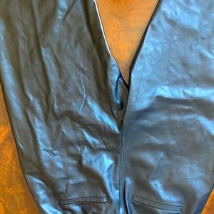 Black leather feeling pants